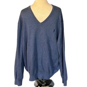 Polo Ralph Lauren long sleeve pima cotton v neck shirt XXL Blue